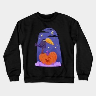 Crow and Pumpkin Crewneck Sweatshirt